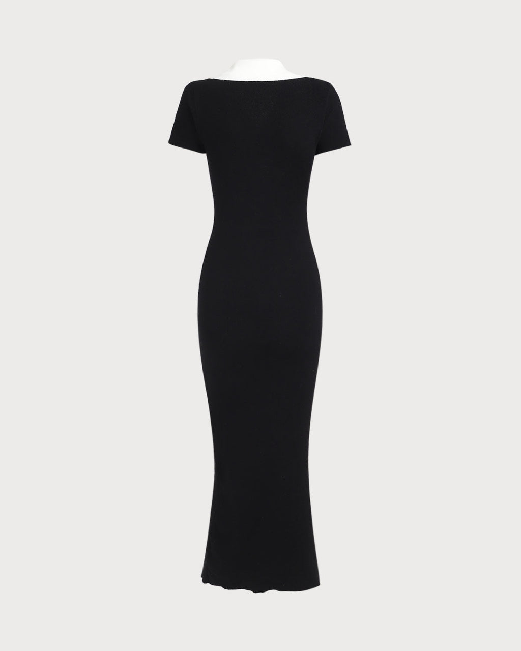 Black Contrast Bodycon Sweater Maxi Dress