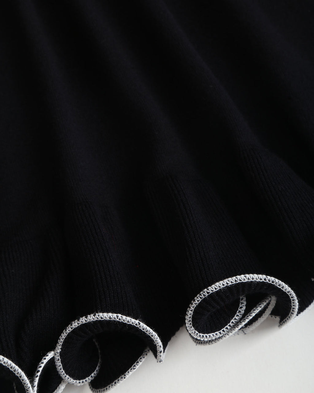 Black Contrasting Bell Sleeve Sweater Dress