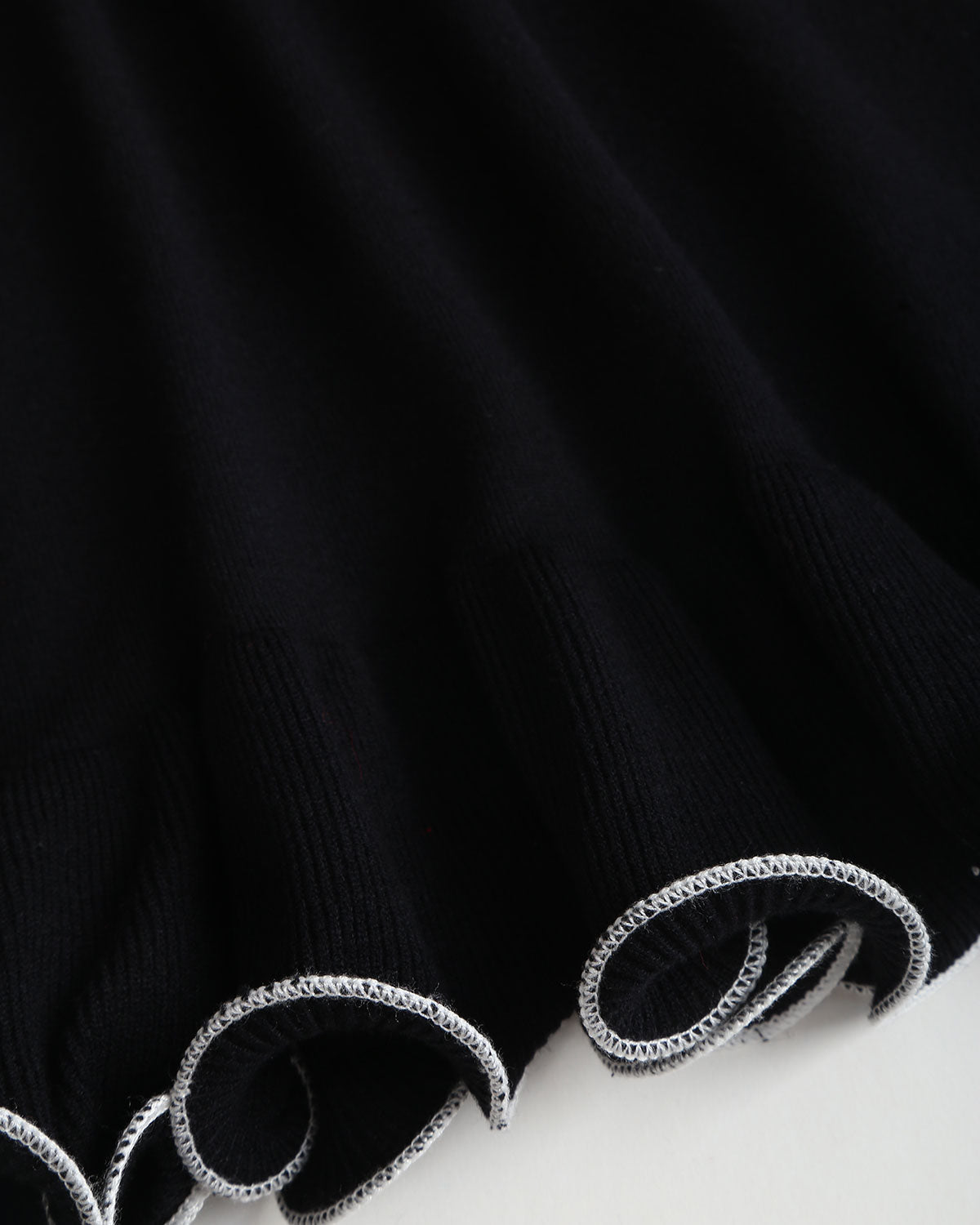 Black Contrasting Bell Sleeve Sweater Dress