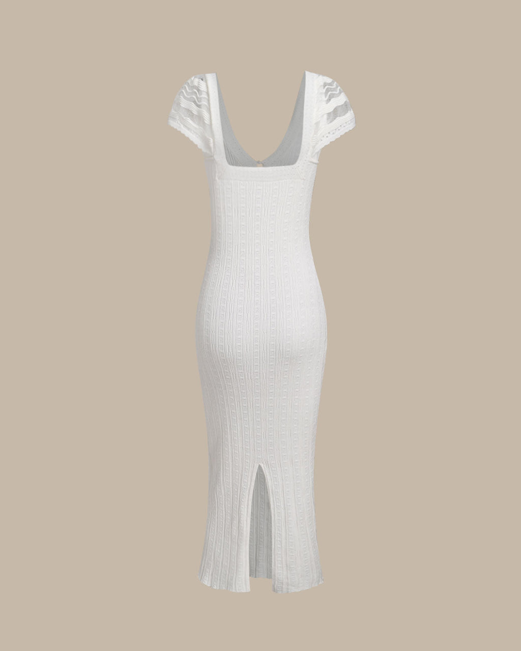 White Crochet Bodycon Sweater Dress